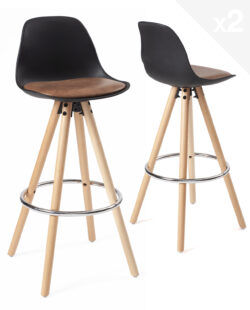 chaise-bar-scandinave-lot-2-cuisine-design-noir-marron