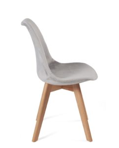 chaise-design-pas-cher-velours-gris-clair-kayelles