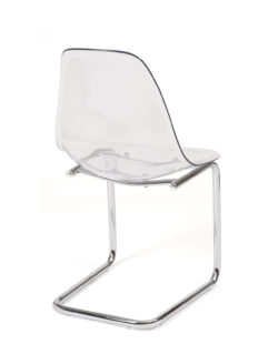 chaise-restaurant-salle-manger-transparent-chrome-design-lot-2-meo chaise-restaurant-salle-manger-transparent-chrome-design-lot-2-meo