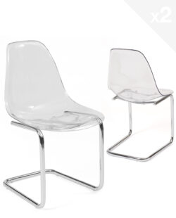 chaise-salle-manger-transparent-chrome-design-lot-2-meo