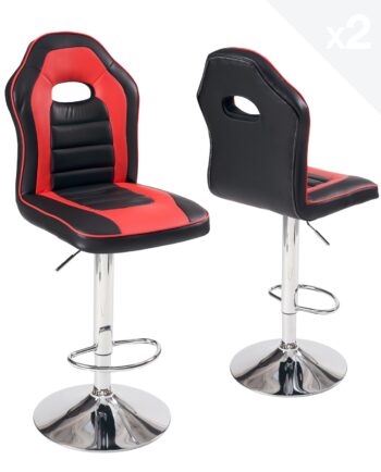 lot-2-chaises-bar-racing-siege-baquet-BENI-noir-rouge