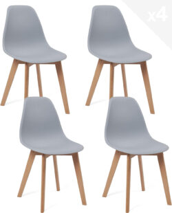 lot 4 chaises scandinave grises nao kayelles