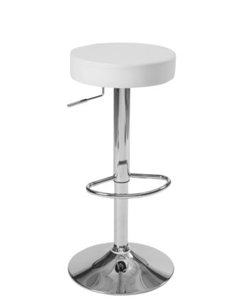 tabouret de bar rond blanc chrome yo