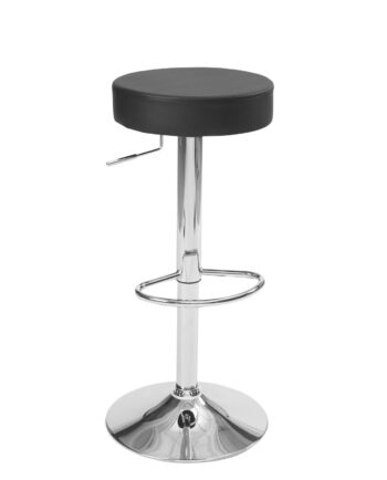 tabouret de bar rond hauteur réglable noir chrome yo