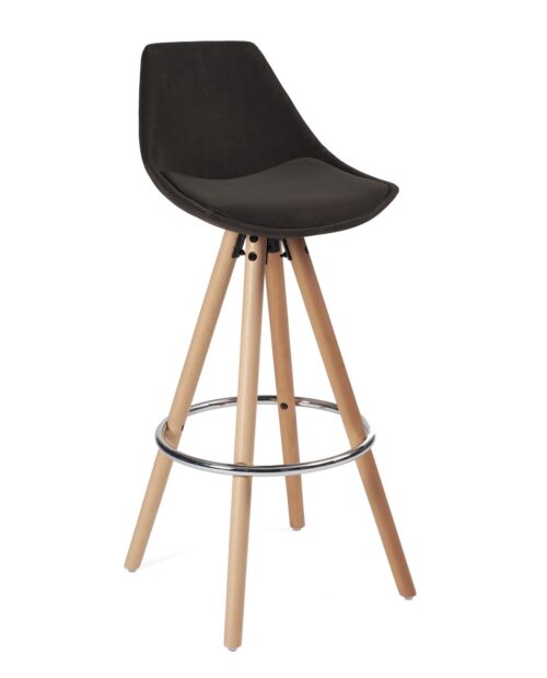 tabourets-bar-design-scandinave-bois-velours-gris-lot-2 tabourets-bar-design-scandinave-bois-velours-gris-lot-2