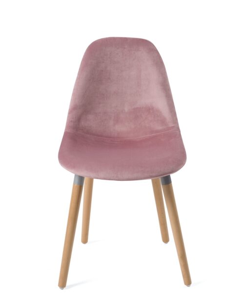 chaise-design-scandinave-bois-velours-rose-lot-4 chaise-design-scandinave-bois-velours-rose-lot-4