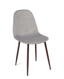 chaise-design-scandinave-velours-metal-gris-clair