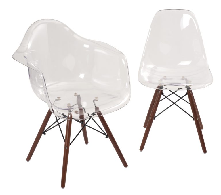 Chaise transparente scandinave NEO lot de 2