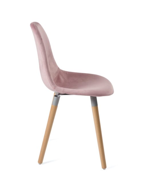 lot-4-chaises-design-scandinaves-bois-velours-rose lot-4-chaises-design-scandinaves-bois-velours-rose