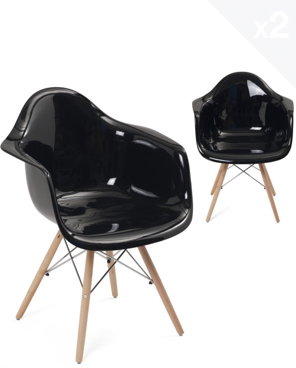fauteuil scandinave noir transparent lot de 2 nepal kayelles