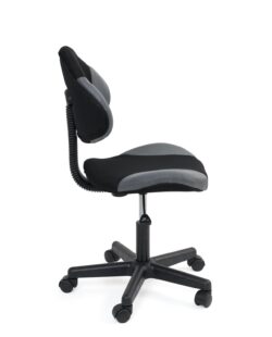 chaise-bureau-enfant-roulette-design-noir-gris-tik