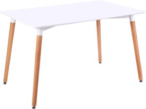 Table de cuisine scandinave rectangle blanche