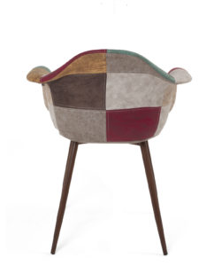 chaise-scandinave-patchwork-PU-marron-kayelles