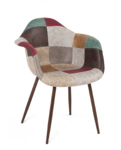fauteuil-scandinave-patchwork-marron-novo