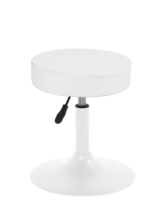 Kaibrite Tabouret de bureau pivotant à 360° avec roulettes Hauteur réglable Blanc 44 à 57 cm 