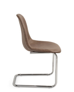 chaise-design-salle-manger-marron-chrome-kayelles-meo