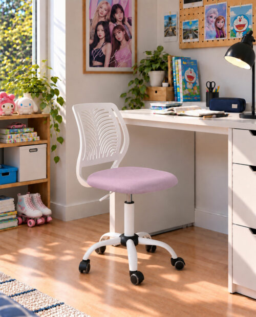 Chaise de bureau enfants, 679 SAWI blanc et rose Chaise de bureau enfants, 679 SAWI blanc et rose