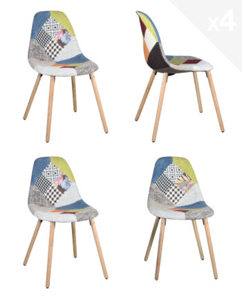 chaises-patchwork-tissu-fleur-pied-bois-lot-4-kayelles-ova