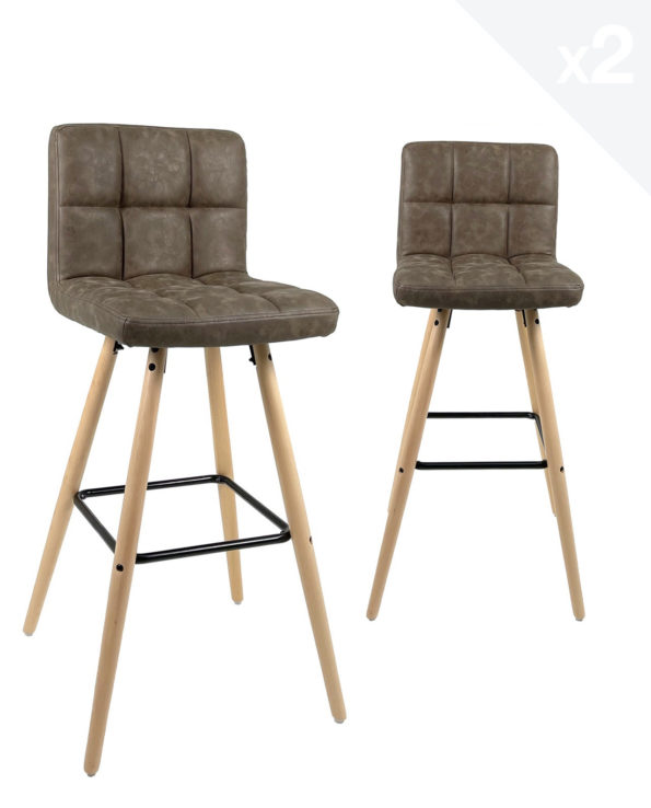 chaise de bar scandinave simili cuir
