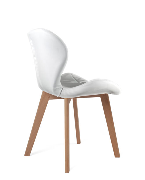 Lot de 4 chaises design contemporain nordique scandinave Blanc