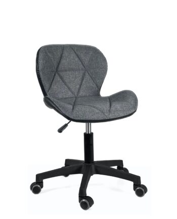 chaise-bureau-design-lina-tissu-gris-pu-noir
