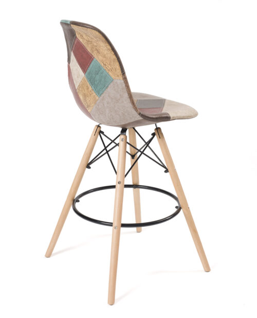 chaise-bar-patch-marron-vintage-sleo-kayelles chaise-bar-patch-marron-vintage-sleo-kayelles