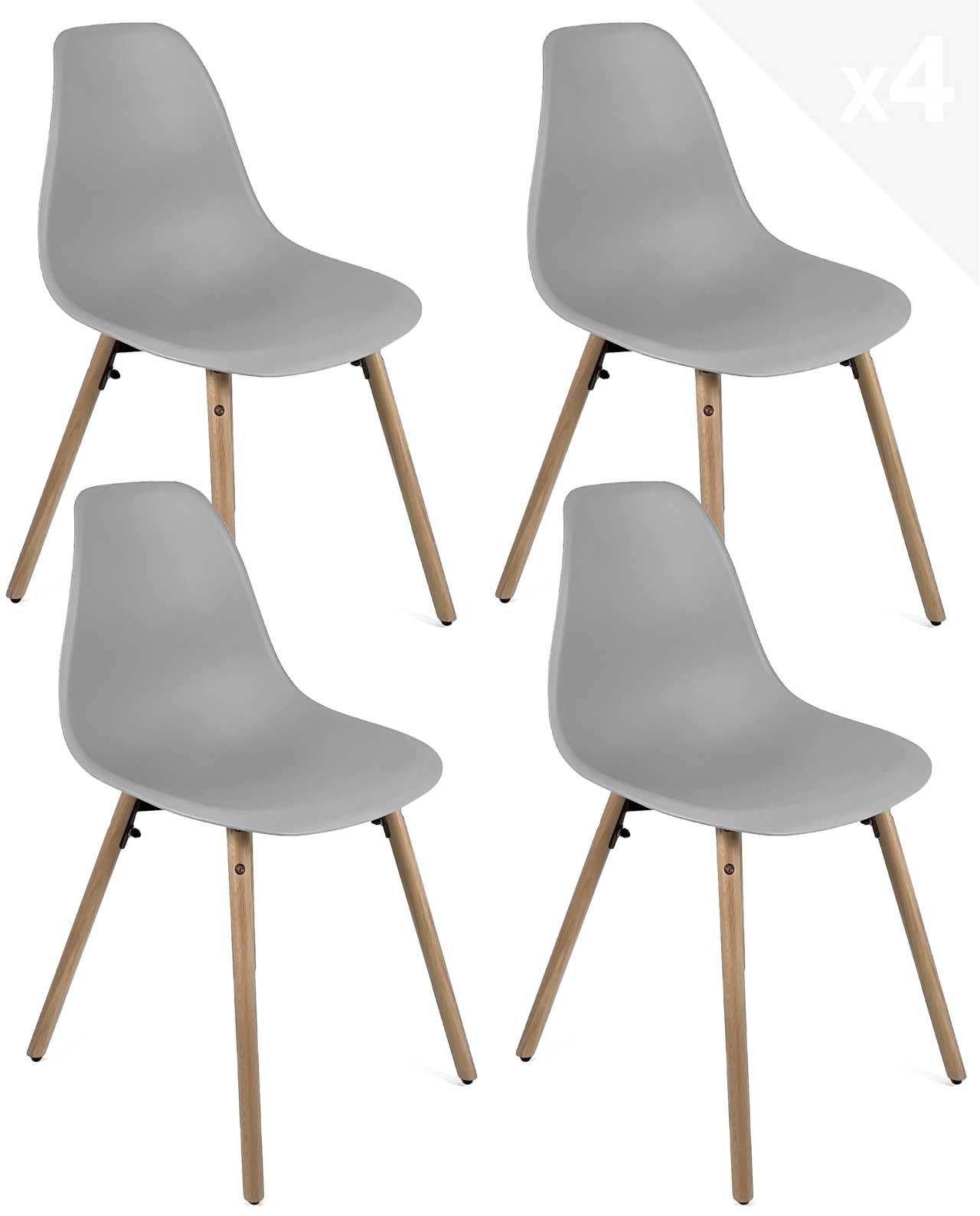 Lot De 4 Chaises De Cuisine - Dossier Incurvé, Siège En Tissu Polaire Beige - Cadre Métal - 49x46x77 Cm