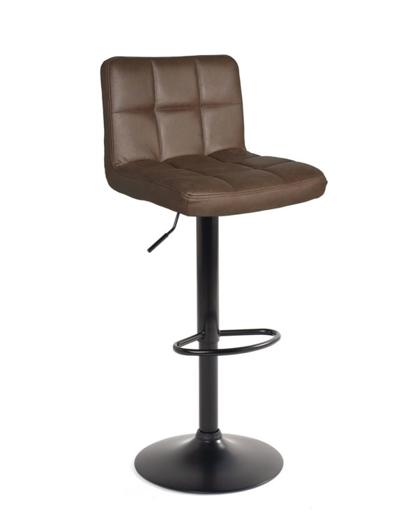 chaise-bar-matelassee-design-confort-noir-marron