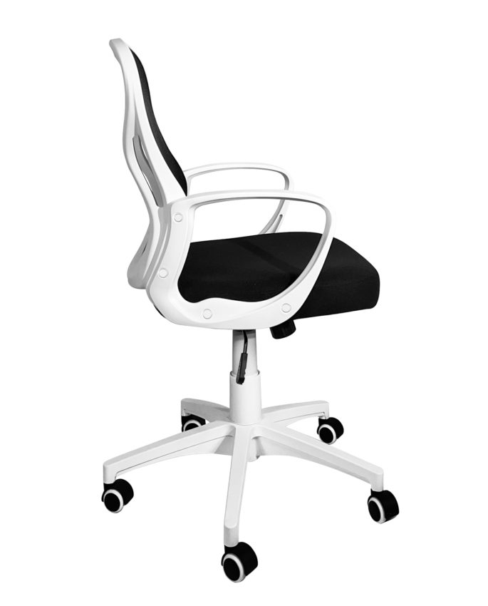 Chaise de bureau IBIS, assise pivotante avec élévation, coque couleur avec  coussin, piétement aluminium brillant ou noir avec ro