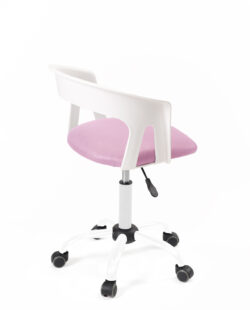 chaise-bureau-pas-cher-roulettes-accoudoirs-réglable-kayelles-blanc-rose-mesh