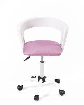 fauteuil-chaise-bureau-roulettes-accoudoirs-réglable-kayelles-blanc-rose-mesh
