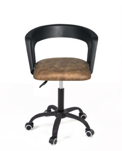 fauteuil-chaise-bureau-roulettes-accoudoirs-réglable-kayelles-noir-marron