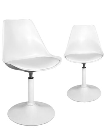 Lot 2 chaises pivotante tulipe salle manger NOSA blanc