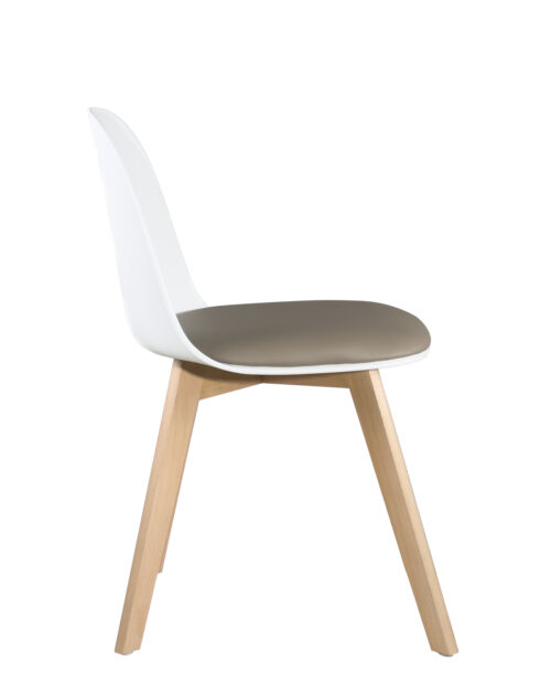 chaise-cuisine-pied-bois-blanc-coussin-gris-ufi chaise-cuisine-pied-bois-blanc-coussin-gris-ufi