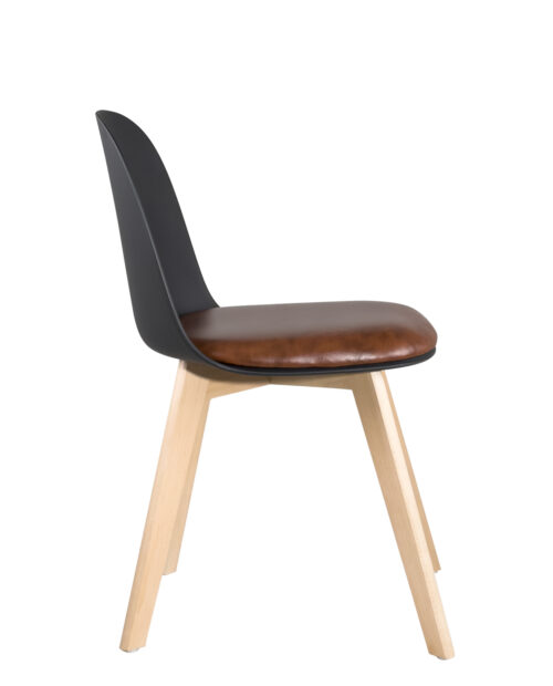 chaise-cuisine-pied-bois-noir-coussin-marron-ufi chaise-cuisine-pied-bois-noir-coussin-marron-ufi