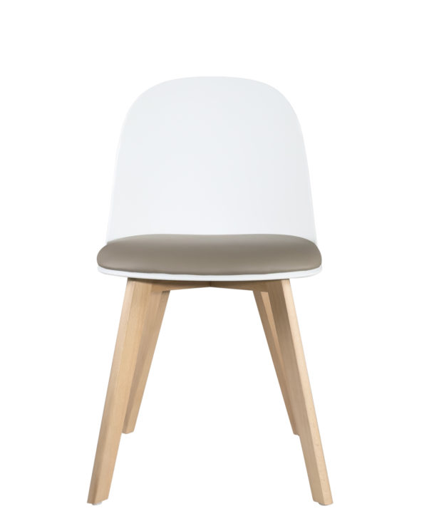 chaise-design-nordique-blanc-pied-bois-coussin-gris-ufi