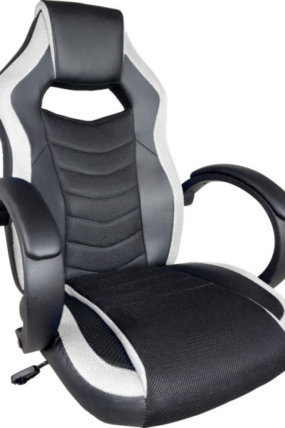 fauteuil-gamer-zoom-detail-noir-blanc-mesh-pu-kayelles