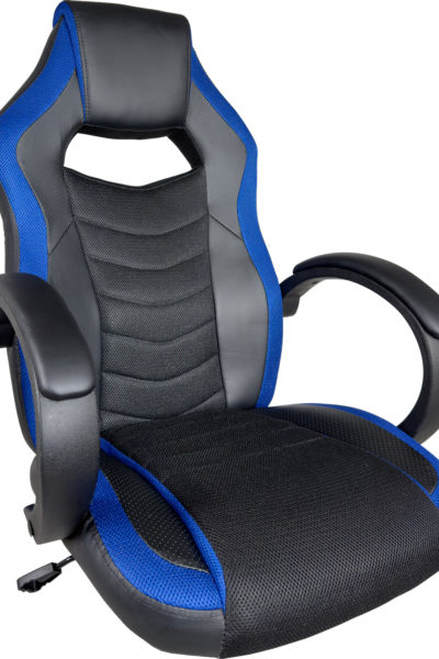 fauteuil-gamer-zoom-detail-noir-bleu-mesh-pu-kayelles