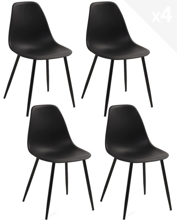 lot 4 chaises scandinave nova kayelles