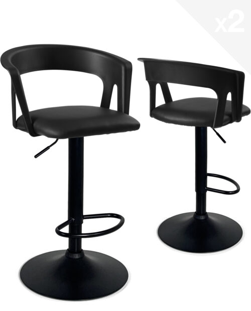 chaises-Bar-cuisine-Lot-2-hauteur-reglable-assise-rembourree-accoudoirs-dossier-ergonomique-kayelles-noir-i