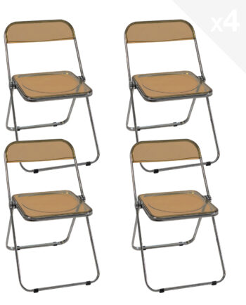 lot-4-chaises-pliables-design-transparent-ambre-chrome-kayelles