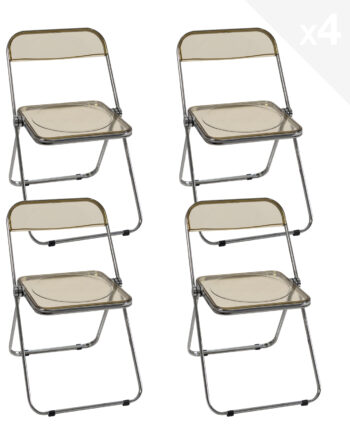 lot-4-chaises-pliables-design-transparent-ambre-chrome-kayelles