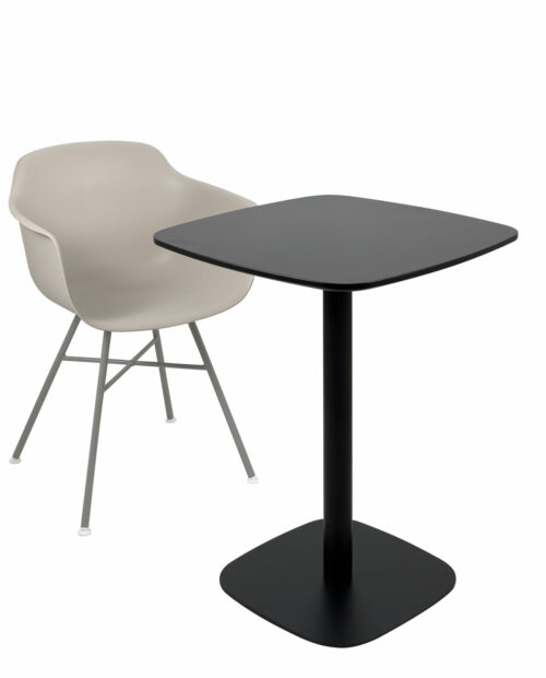 petite-table-cuisine-noir-60-cm-3-4-personnes-sila Table bistrot SILA noire avec chaise dans cuisine moderne