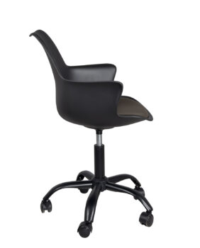 chaise-bureau-design-accoudoir-noir-marron-coussin-moto-kayelles