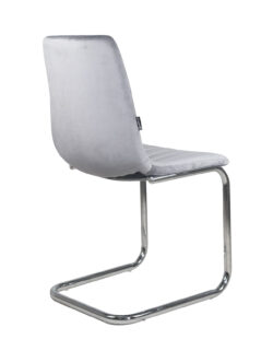 chaise-salon-salle-manger-design-velours-gris-pied-chrome-jana-kayelles