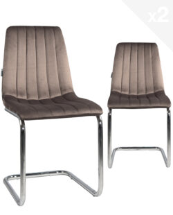 chaises-salle-manger-velours-marron-pied-chrome-jana-kayelles