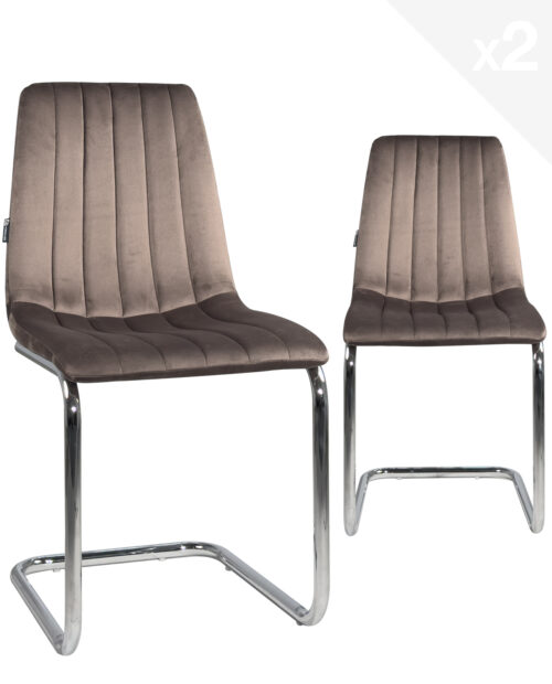 chaises-salle-manger-velours-marron-pied-chrome-jana-kayelles