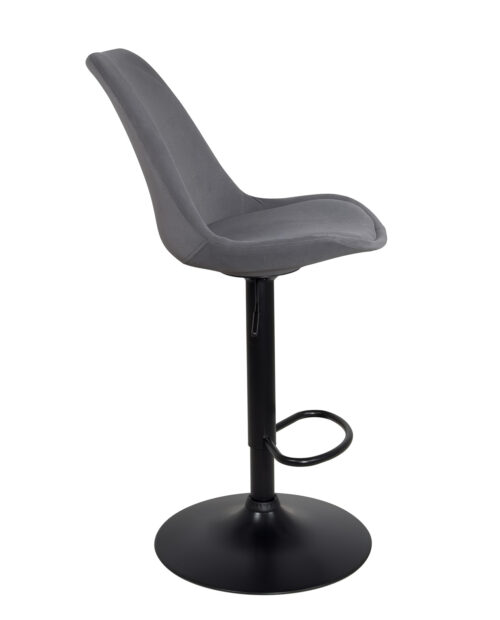 Tabouret de bar aspect chêne clair et velours gris avec piètement en acier  chromé ENCELADE