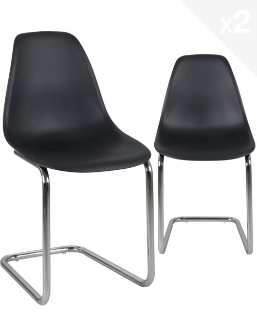 lot-2-chaises-salle-manger-cuisine-chrome-plastique-noir-kayelles