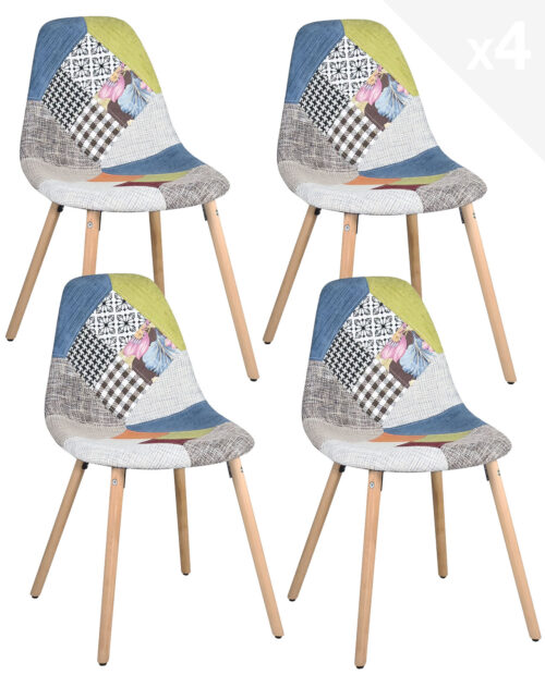 chaises-patchwork-tissu-fleur-pied-bois-lot-4-kayelles-ova-2